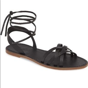 NWT Madewell Boardwalk Woven Lace-up Sandal Sz 6